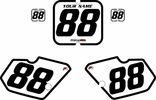 1988-1989 Kawasaki KX80 White Pre-Printed Backgrounds - Black Bold Pinstripe by FactoryRide