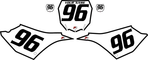 2022-2025 Yamaha YZ125 White Pre-Printed Backgrounds - Black Bold Pinstripe by FactoryRide