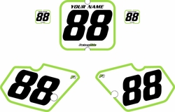 1988-1989 Kawasaki KX80 White Pre-Printed Backgrounds - Green Bold Pinstripe by FactoryRide 1988-1989 Kawasaki KX80 White Pre-Printed Backgrounds - Green Bold Pinstripe by FactoryRide