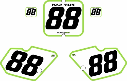 1988-1989 Kawasaki KX80 White Pre-Printed Backgrounds - Green Bold Pinstripe by FactoryRide