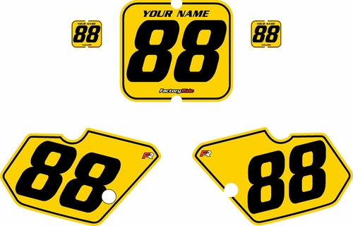 1988-1989 Kawasaki KX80 Yellow Pre-Printed Backgrounds - Black Pinstripe by FactoryRide