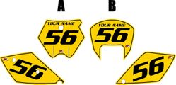 Fits KTM 250 SX 2005-2006 Yellow Pre-Printed Backgrounds - Black Pinstripe by Factory Ride Fits KTM 250 SX 2005-2006 Yellow Pre-Printed Backgrounds - Black Pinstripe by Factory Ride