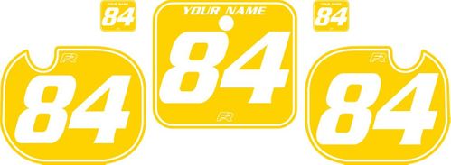 1984 Honda CR500 Custom Pre-Printed Background Yellow - White Pinstripe by Factory Ride