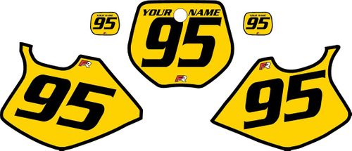 Yamaha YZ125 1993-1995 Yellow Pre-Printed Backgrounds - Black Bold Pinstripe by FactoryRide