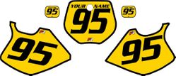 Yamaha YZ125 1993-1995 Yellow Pre-Printed Backgrounds - Black Bold Pinstripe by FactoryRide
