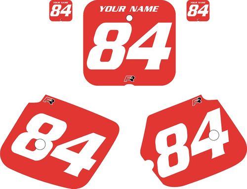 Suzuki RM125 1984-1985 Custom Pre-Printed Background Red - White Numbers by Factory Ride