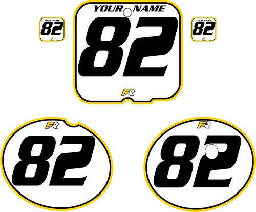 Suzuki RM250 1982-1983 Pre-Printed Backgrounds White - Yellow Pro Pinstripe by FactoryRide