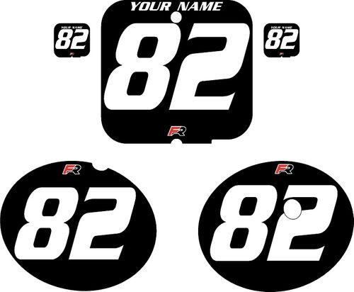 Suzuki RM465 1981-1982 Custom Pre-Printed Background Black - White Numbers by Factory Ride