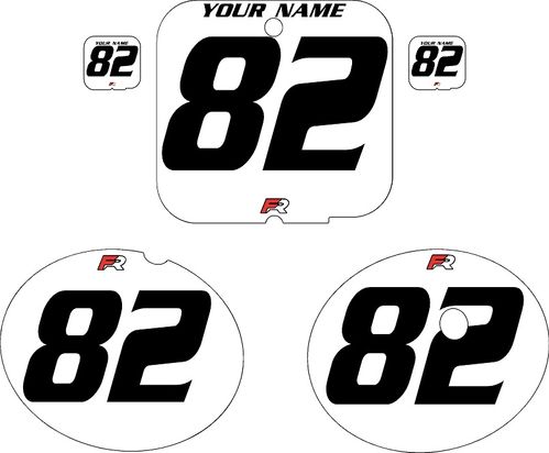 Suzuki RM465 1981-1982 Custom Pre-Printed Background White - Black Numbers by Factory Ride