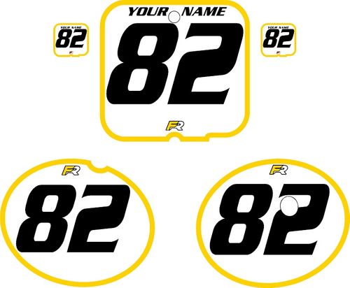 Suzuki RM465 1981-1982 Custom Pre-Printed Background White - Yellow Bold Pinstripe by Factory Ride