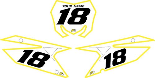 Suzuki RMZ250 2019-2023 Custom Pre-Printed Background White - Yellow Bold Pinstripe by Factory Ride