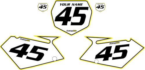 Suzuki RMZ450 2005-2006 Pre-Printed Backgrounds White - Yellow Pro Pinstripe by FactoryRide