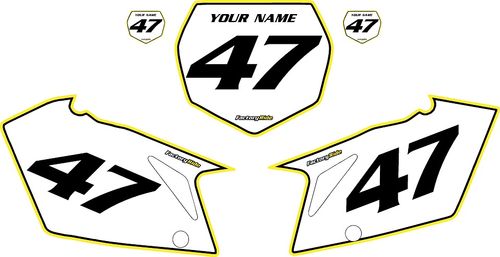Suzuki RMZ450 2007 Pre-Printed Backgrounds White - Yellow Pro Pinstripe by FactoryRide
