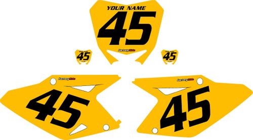 Suzuki RMZ450 2008-2017 Custom Pre-Printed Background Yellow - Black Numbers by Factory Ride