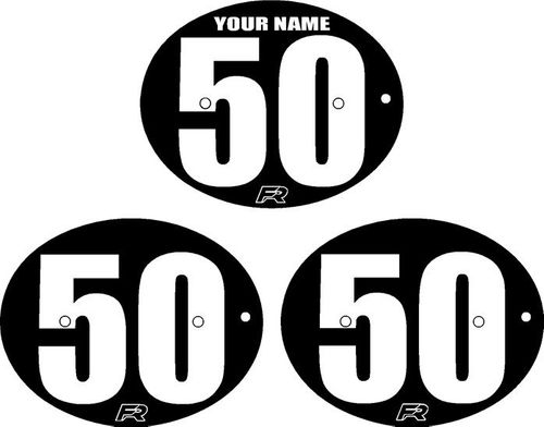 TB Parts Number Plate - Black with White Numbers Decal Set