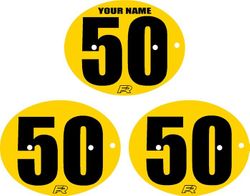 TB Parts Number Plate - Yellow with Black Numbers decal Set