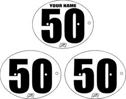 TB Parts Number Plate - White with Black Numbers decal Set