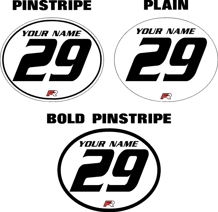 Vintage Oval Motocross Number Plate Backgrounds PICK YOUR OPTIONS
