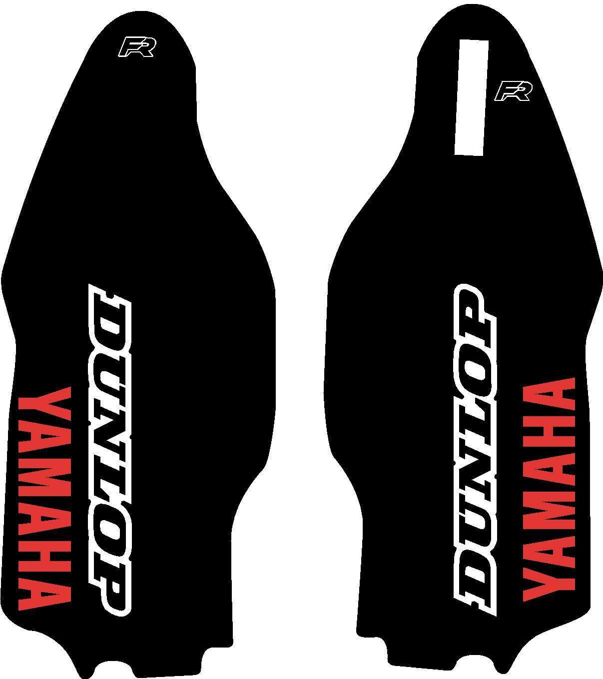 Yamaha Fork Guard Decals Dunlop Black Red
