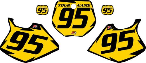 Yamaha YZ125 1993-1995 Yellow Pre-Printed Backgrounds - Black Shock by FactoryRide