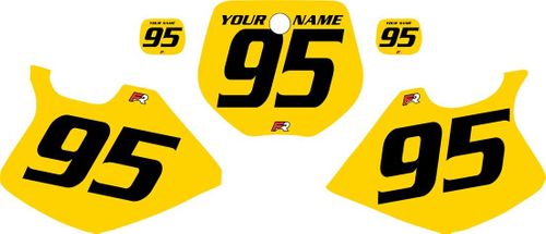 Yamaha YZ250 1993-1995 Yellow Pre-Printed Backgrounds - Black Numbers by FactoryRide