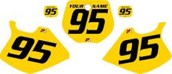 Yamaha YZ250 1993-1995 Yellow Pre-Printed Backgrounds - Black Numbers by FactoryRide Yamaha YZ250 1993-1995 Yellow Pre-Printed Backgrounds - Black Numbers by FactoryRide