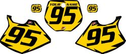 Yamaha YZ250 1993-1995 Yellow Pre-Printed Backgrounds - Black Shock by FactoryRide Yamaha YZ250 1993-1995 Yellow Pre-Printed Backgrounds - Black Shock by FactoryRide