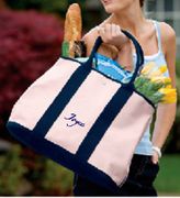 Canvas Tote with Contrast Handles - Closeout