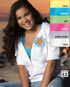 Ladies Short Sleeve 3/4 Zip Fleece