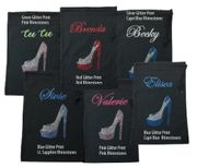 Personalized Bling Shoe Bag - Rhinestones & Glitter Print