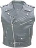 Men's Black Buffalo Leather Classic Sleeveless Motorcycle Jacket/Vest - Sizes 36 to 56 Men's Black Buffalo Leather Classic Sleeveless Motorcycle Jacket/Vest - Sizes 36 to 56