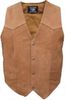 Men's Brown Plain Buffalo Leather Vest - Sizes XS to 5XL Men's Brown Plain Buffalo Leather Vest - Sizes XS to 5XL