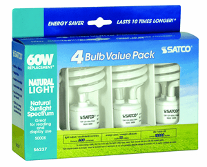 13W Compact Fluorescent Natural Light 4 Pack