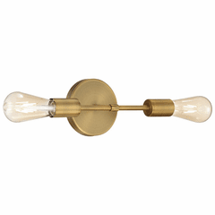Access Iconic 2 Light LED Wall Sconce - Antique Brushed Brass - 62300LEDDLP-ABB