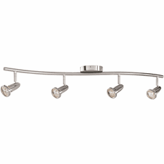 Access Lighting Cobra 4-Light Wall or Ceiling Spotlight Bar - Brushed Steel - 52204-BS