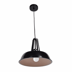 Access Lighting Nostalgia 1-LT Pendant - Shiny Black - 23777LEDDLP-SBL/WHT