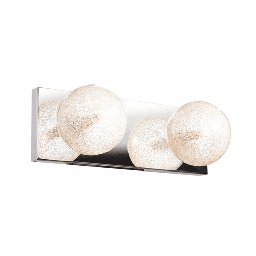 Access Lighting Opulence 2-Light Glitter Glass Vanity - Mirrored Stainless Steel - 62322-MSS/CLR