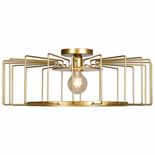 Access Lighting Wired 1-Light Horizontal Cage Flush Mount - Gold - 23892LEDDLP-GLD