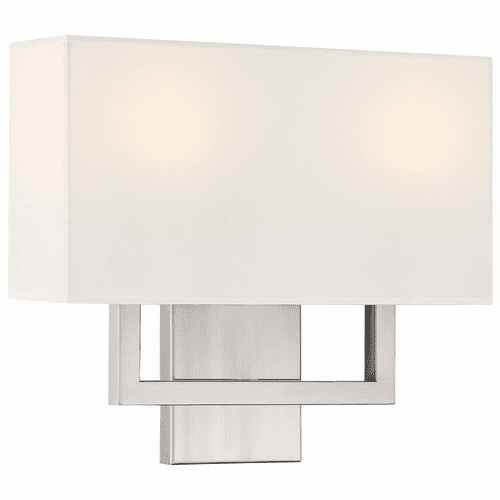 Access Mid Town 2-LT LED Wall Sconce - Brushed Steel - 64062LEDDLP-BS/WH