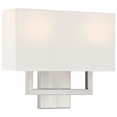 Access Mid Town 2-LT LED Wall Sconce - Brushed Steel - 64062LEDDLP-BS/WH