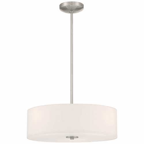 Access Mid Town 3-LT LED Pendant or Semi-Flush - Brushed Steel - 64065LEDDLP-BS/WH