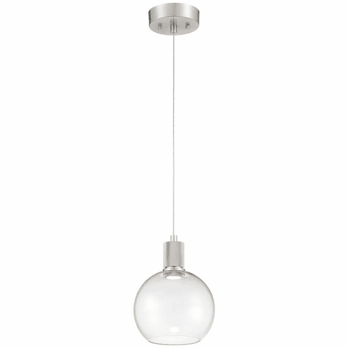 Access Port Nine 1-LT Burgundy LED Pendant - Brushed Steel - 63142LEDD-BS/CLR