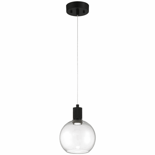 Access Port Nine 1-LT Burgundy LED Pendant - Matte Black - 63142LEDD-MBL/CLR