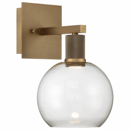 Access Port Nine 1-LT Burgundy LED Wall Sconce - Brushed Brass - 63145LEDD-ABB/CLR