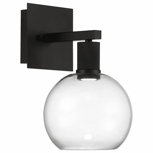 Access Port Nine 1-LT Burgundy LED Wall Sconce - Matte Black - 63145LEDD-MBL/CLR