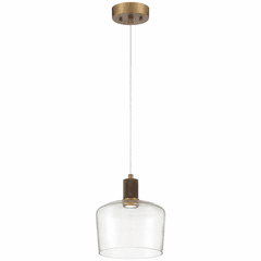 Access Port Nine 1-LT Chardonnay LED Pendant - Brushed Brass - 63141LEDD-ABB/CLR