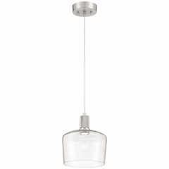 Access Port Nine 1-LT Chardonnay LED Pendant - Brushed Steel - 63141LEDD-BS/CLR