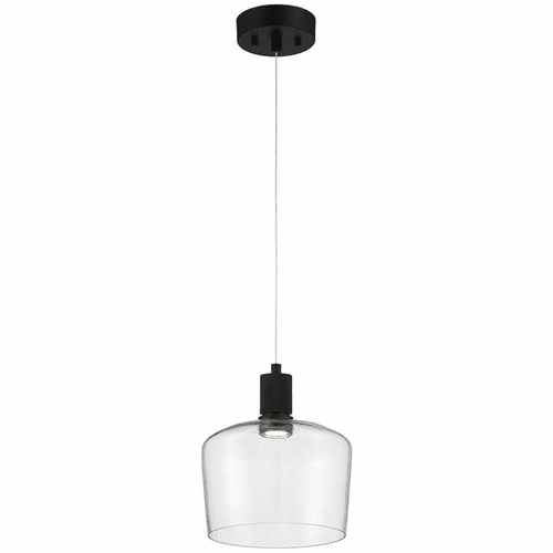 Access Port Nine 1-LT Chardonnay LED Pendant - Matte Black - 63141LEDD-MBL/CLR