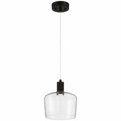 Access Port Nine 1-LT Chardonnay LED Pendant - Matte Black - 63141LEDD-MBL/CLR