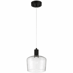 Access Port Nine 1-LT Chardonnay LED Pendant - Matte Black - 63141LEDD-MBL/SDG